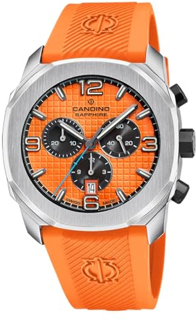 Candino Herrenuhr Kautschuk orange Sport Armbanduhr UC4774/2 Chronograph