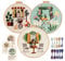 UPUPGO Stickerei Set Stickset für Anfänger, Stickerei Kits Blumenmuster Pflanzen Erwachsene Sticken Set Kreuzstich Kit 3 Kreuzstichmuster und 1 Stickrahmen für DIY Kunst Handwerk Nähen