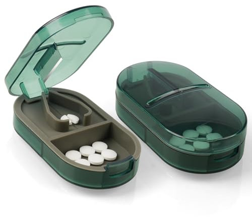 ACWOO Taglia Pillole, Separatore di Pillole Portatile con Lama, Taglia Pastiglie per Spaccare e Portare con te Farmaco, Taglia Pillole per Anziani, Bambini, Animali, Viaggi