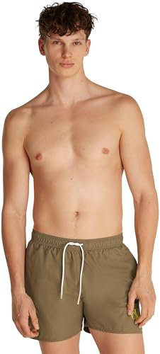 Calvin Klein Slip de Bain Homme Medium Drawstring avec Logo, Vert (Dusky Green), M