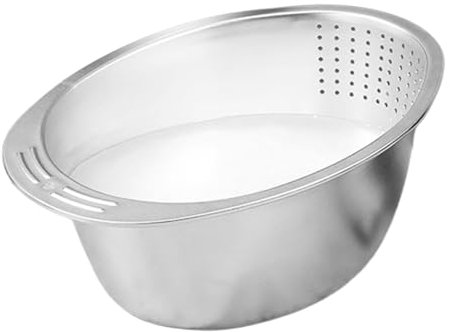 Oldmoom Colino per lavare il riso, Cestello per lavare il riso | Ciotola di scarico per lavaggio riso domestico in acciaio inossidabile,Setaccio per lavaggio riso a maglie di precisione per riso,