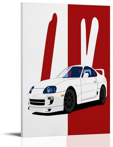 LKKHPEP JDM Auto-Kunst-Poster, Leinwand, Wandkunst, dekorative Wohnkultur, Gemälde für Wohnzimmer, Schlafzimmer, 60 x 90 cm, Rahmenstil