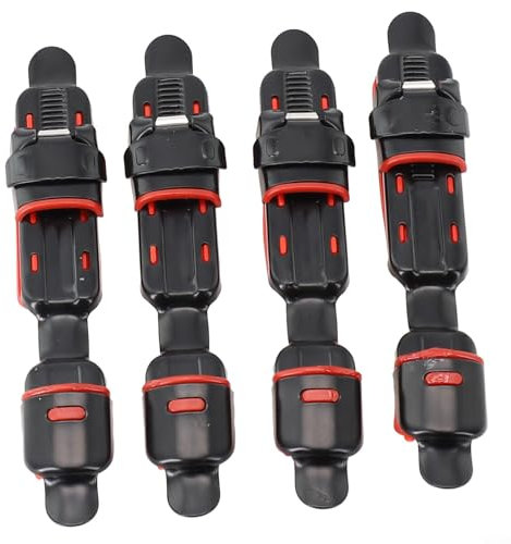 Porta mulinello da pesca, adatto per canne fai da te, colore nero rosso, lunghezza minima allungata 6 cm