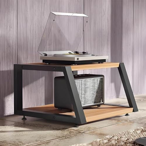 Kaverno Audio Rack HiFi Regal, Eck-Stereo-Ständer, Mobiles Audio-Rack-Schrank, Audio-Tower-Rack Mit Rutschfesten Füßen, Ständer HiFi, Audio Video Regale(Beige,60 * 52 * 35cm)