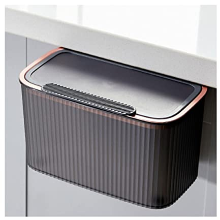 ZXCMY Multifonctionnel Poubelle Murale Poubelle rectangulaire en Plastique avec Couvercle Mini Poubelle de Bureau Corbeille 4L Cuisine Chambre Pratique