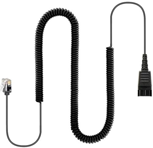 SIMPLETEK - Cavo Adattatore Cuffie Quick Disconnect QD a RJ11 Telefonico Spirale (Ricondizionato)