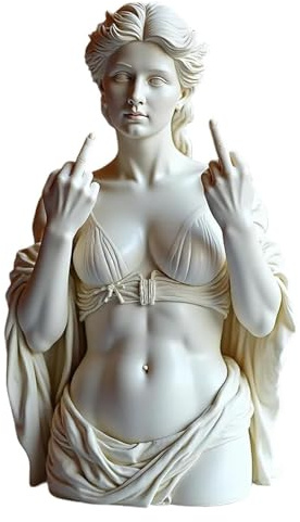 EDXTNKQC Desktop Kunststatue - Skulpturen Statuen, Venusstatue, Mittelfinger-Skulptur, Rebellische Und Mutige Moderne Kunstdeko-Ornamente, Interessante Kunsthandwerksstatuen(A)