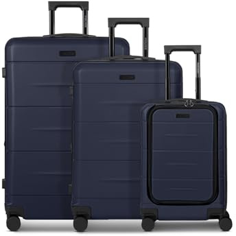 Police Koffer-Set 3-teilig für Damen und Herren | Reise-Trolleys 48 x 30 x 74 cm aus hochwertigem, stoßfestem ABS Material | Doppelrolle & Teleskopgriff | London Serie