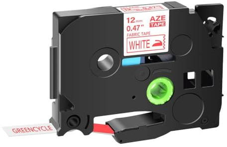 AXRMLVRD Hierro sobre Cinta de Tela Tze FA231 Negro sobre Cinta Blanca para Etiquetas de Ropa Compatible con Cinta de etiquetado(1PK Red on White)