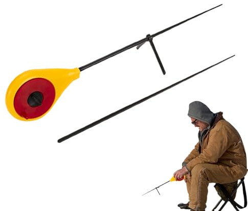 Qkbuza Eisangelrute | Einziehbare Halterung für Süßwasser, 30 cm, geeignet für Angelruten auf , Ultraleicht, für Anfänger Männer, Frauen, , Mädchen, Eltern, Winter, Schnee