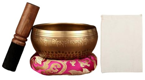 GAESHOW Tibetische Klöppel für Klangschale, Klangschale Hammer Schlägel, Sound Bowl Stick, Holz Schläger mit Lederkopf für Meditation Gebet Yoga Achtsamkeit (B)