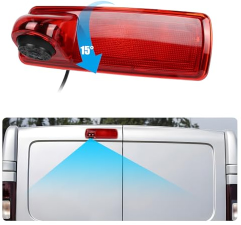 GOHHDL Rückfahrkamera für Renault trafic 2014 / Opel Vivaro 2014, 3. Bremslicht, Rückfahrkameras, Nachtsicht, wasserdicht nach IP67, Einstellbarer Winkel