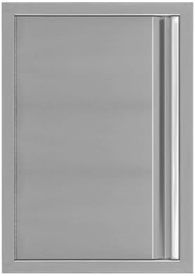 Garvee Puerta de Acceso para Barbacoa de Acero Inoxidable Puerta Simple para Cocina de Exterior Resistente a la Intemperie y Corrosión Cierre Magnético Instalación Rápida 61x43cm plateado