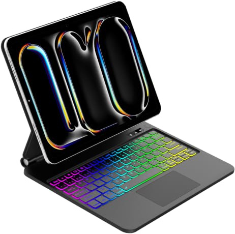 Tiiomioon Teclado para iPad Pro 13 (M5 2025/ M4 2024), Magic Keyboard-Negro