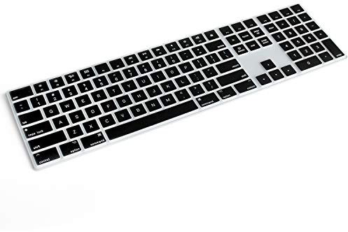 Masino Silicone Keyboard Cover Ultra Thin Keyboard Skin for Apple Magic Keyboard with Numeric Keypad A1843 MQ052LL/A Released in 2017 (US English Layout) - Black