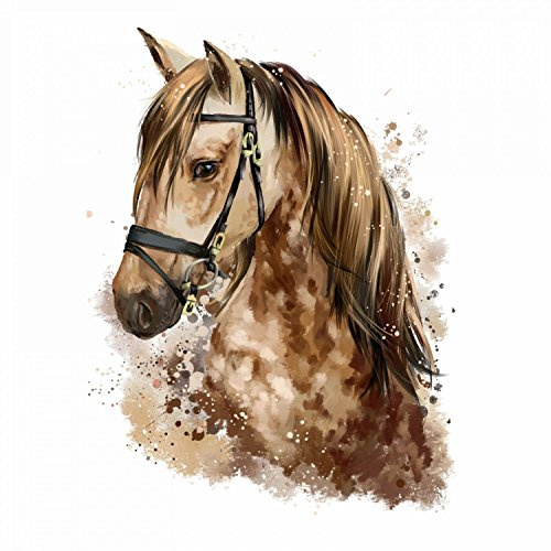 nikima - 085 Wandtattoo Pferd Kopf braun Kinderzimmer Deko - in 5 Größen - niedliche Kinderzimmer Sticker und Aufkleber süße Wanddeko Wandbild Junge Mädchen Größe 500 x 660 mm