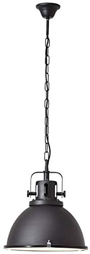BRILLIANT Lampe Jesper Pendelleuchte 38cm Glas schwarz | 1x A60, E27, geeignet für Normallampen (nicht enthalten) | Kette ist kürzbar