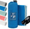 Backpacker's Journey Mikrofaser Handtücher in S M L XL. Reisehandtuch Sets leicht, schnelltrocknend, saugfähig und antibakteriell (blau L&M)