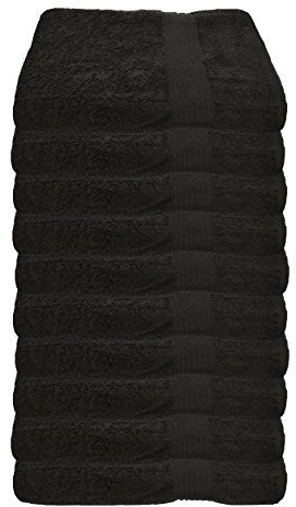 Julie Julsen 10er Pack Gästetuch 29 Farben erhältlich weich und saugstark 500gsm Öko Tex Schwarz 30 x 50 cm B-Ware