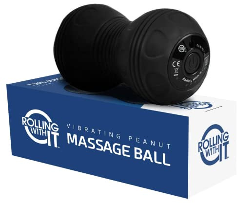 Rolling With It professionelle vibrierende peanut massage ball - deep tissue triggerpunkt-therapie, myofascial freigabe - handgeführtes cordless - 4 helligkeiten - dual lacrosse-kugel