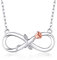 BlingGem Damen Kette Infinity aus Weißgold vergoldet 925 Sterling Silber Rose Unendlichkeit Halsketten Frauen Blume Anhänger Silberkette Einstellbar Geschenk