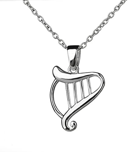 Nouveau Irish Harp Kette - Irische Harfe aus Sterling Silber