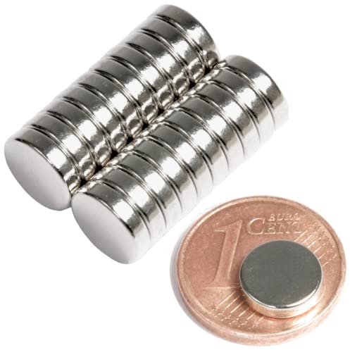 Neodym Magnet Mini 8x2mm Für Magnettafel Pinnwand Kühlschrank Starker Scheiben Magnete - Whiteboard Flach Rund 8mm x 2mm – N52 Stark (10)