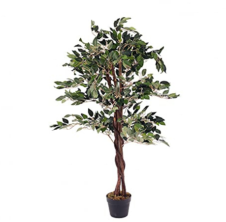 Oypla Artificial Ficus Tree Plant 120cm Indoor Outdoor Garden Decoration