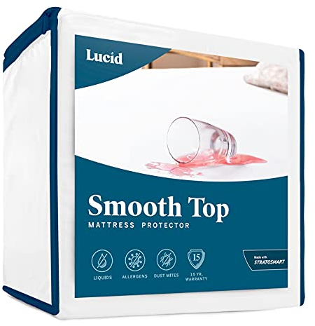 LUCID Hypoallergener, 100% wasserdichter Matratzenschoner – universelle Passform, Glatte Oberseite, vollständig