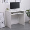 Home Source Compact Computer Office Desk PC Laptop Table, Study Gaming, White, 80cm