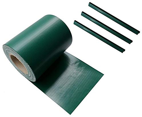 Ventanara® Zaun Sichtschutzstreifen PVC für Stabmattenzaun Zaunfolie (19cm x 35m, Grün)