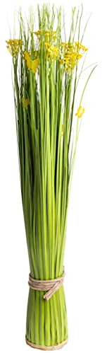 Botanic-Haus künstliches Grasarrangement selbst stehend mit Blüten und Schmetterlingen Höhe ca. 69 cm (gelb)