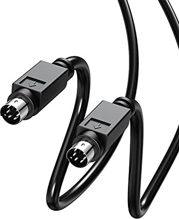 JUXINICE PS/2 Male to Male Extension Cable 6ft,6Pin PS2 Converter,Shielded Mini DIN 6-Pin Male to Male Adapter for PC,Scanner,Mouse,Keyboard,Black (PS/2 M/M 6FT)