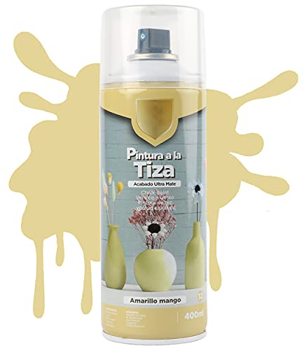 H HANSEL HOME Pintura Spray a la Tiza Color Pastel Acabado Ultra Mate - Amarillo Mango 400ml