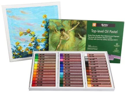 Sunny Ölpastell 36 Stück Ölpastellkreide ungiftig Pastellkreidestift Pastellkreide Professionell Wachsmalstifte Set zum Skizzieren Dekorieren Malen für Künstler Studenten Hobbymaler