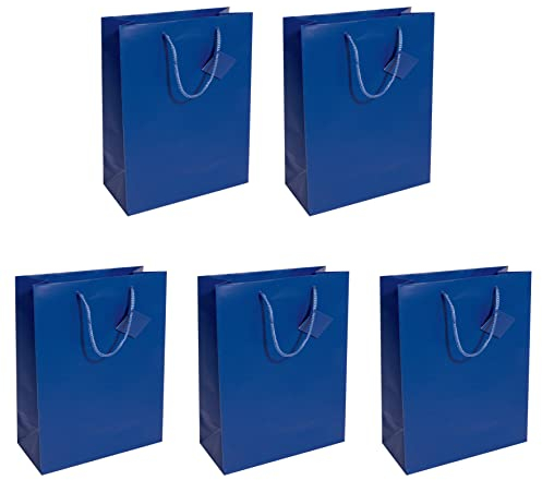 SIGEL GT503/5 große Papier-Geschenktüten - ultramarinblau matt - 33 x 26 cm, 1 stück (5er Pack)