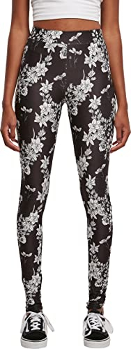 Urban Classics Damen Ladies Soft AOP Leggings blackflower, M