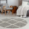 THE RUGS Shaggy Rug – Modern Moroccan Design Rugs for Living Room, Bedroom, Hallway, 3 cm Thick Area Rugs, (Diamond Grey/Ivory, 120cm Round)