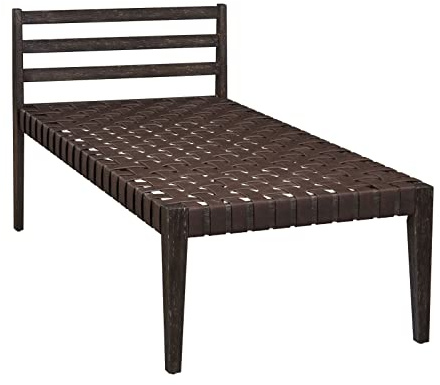 Ball & Cast Mid Century Daybed Chaiselongue aus Kunstleder, gewebt, 147 cm, Dunkelbraun
