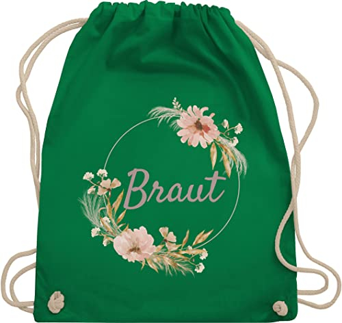 Shirtracer Turnbeutel Rucksack - JGA Junggesellenabschied Frauen - Braut Bride - Unisize - Grün - junggessellinnenabschied blumenkranz turn beutel outfit tasche polterabend jungengesellabschied