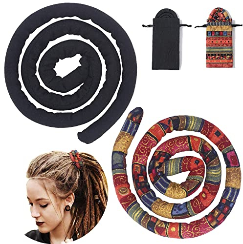 2 Stück Dreadlocks Haargummi Spirale Lock Für Dreadlocks Spirale Zubehör, Wikinger Haarschmuck Biegbarer Dreadlocks Haargummi Lange Dicke Lockige Haarhalter Für Frauen Und Männer, Pferdeschwanz Halter