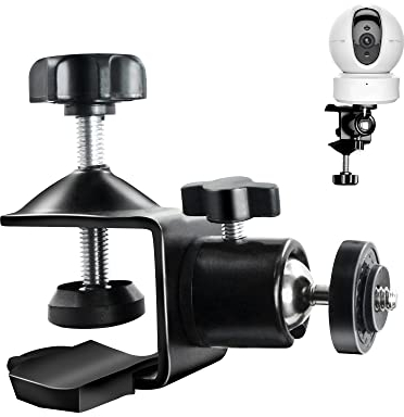 Supporto Fotocamera Clamp Morsetto Clip - Telecamera Accessori con Piastra di Montaggio Universale e Adattatore a Vite da 1/4 per Sistemi Telecamere Sicurezza Esterni Interni, 1 Pezzo