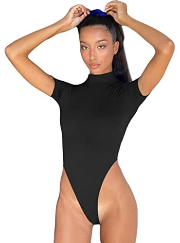 RPAEOY Body Donna Maniche Corte Collo Alto Bodysuit Contenitivo Modellante Outfit Estivi Elegante versatile per Tutti I Giorni