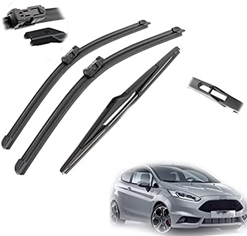Scheibenwischer für für Fiesta MK6 2008 2009 2010 2011 2012 2013 2014 2015 2016 Auto vorne hinten Scheibenwischerblätter Bürstenschneider Zubehör 26 + 15 + 12