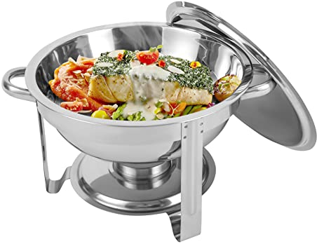 Round Chafing Dish 3.69 Quart Capacity Stainless Steel Chafer Dish with Fuel Holder Cinner Serving Buffet Warmer Set Chafing Dish scaldavivande in acciaio inox