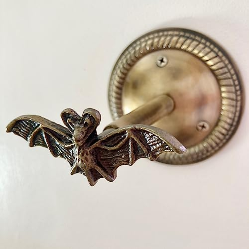 Tierhaken, Vorhanghalter, Raffhalter, Schmuckhaken, antikes Messing, Eisen (Fledermaus)