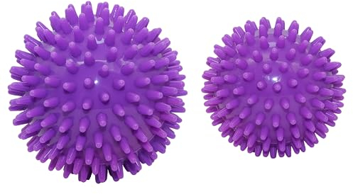 Igelball Massageball Hart. Massage Ball mit Noppen Stachelball für Fuss Hand Rücken Muskelmassage. Für Plantarfasziitis Muskelregeneration Myofasziale Entspannung Schmerzlinderung. (Lila)