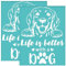OLYCRAFT 2 Stück 22x28cm Selbstklebende Siebdruckschablone Hund Golden Retriever Siebdruckschablone „Life is Better with A Dog“ Wiederverwendbare Netzübertragung Für DIY T-Shirt Stoffmalerei