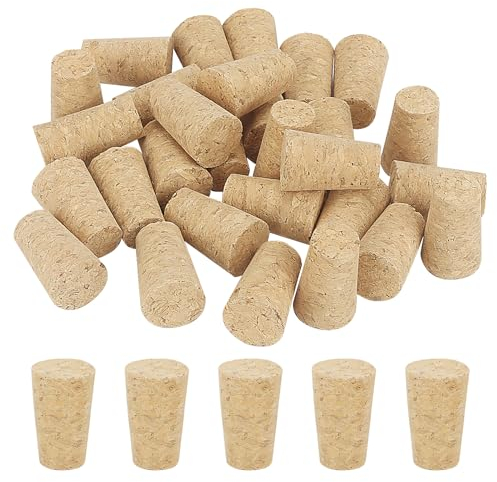 JIAYUET 100 PCS Mini Natural Wine Bottle Corks, Small Tapered Wood Cork Stoppers Plugs for Craft Wine Bottles, 22 x 17 x 35mm