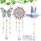 Funshot Diamond Painting Buntglas-Fensteraufkleber mit Diamant-Pinsel, 3 Stück Sonnenblume, Schmetterling, Vogel, Fensteraufkleber für Sonnenblenden, Diamant Kunst Set, Diamantmalerei